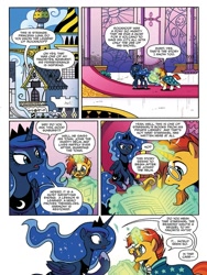 Size: 720x960 | Tagged: safe, artist:brendahickey, idw, princess luna, sunburst, alicorn, pony, unicorn, spoiler:comic, spoiler:comiclom2, canterlot, canterlot castle, canterlot throne room, comic, ethereal mane, female, magic, male, mare, official comic, preview, speech bubble, stallion, starry mane, telekinesis