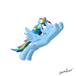 Size: 2000x2000 | Tagged: safe, artist:strachattack, rainbow dash, pegasus, pony, blue coat, female, mare, multicolored mane