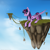 Size: 1000x1000 | Tagged: safe, artist:icebergi, derpibooru import, twilight sparkle, twilight sparkle (alicorn), alicorn, pony, cute, dirt cube, floating land, twiabetes