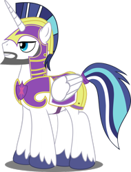 Size: 1024x1345 | Tagged: safe, artist:bigmk, shining armor, alicorn, pony, unicorn, alicornified, armor, beard, colored hooves, facial hair, helmet, male, male alicorn, older, prince shining armor, race swap, simple background, solo, stallion, transparent background