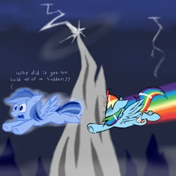 Size: 800x800 | Tagged: safe, artist:ichibangravity, rainbow dash, ghost, pegasus, pony, accidental suicide, crash, dead, death, female, flying, giving up the ghost, mare, rainbow crash, solo, soul, spirit, suicide