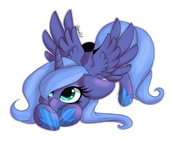 Size: 3160x2580 | Tagged: safe, artist:minelvi, artist:moonwolf96, princess luna, alicorn, pony, collaboration, cute, female, filly, lunabetes, mare, simple background, solo, spread wings, transparent background, wings, woona, younger