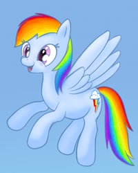 Size: 640x800 | Tagged: safe, artist:radiatezoom, rainbow dash, pegasus, pony, blue coat, female, mare, multicolored mane