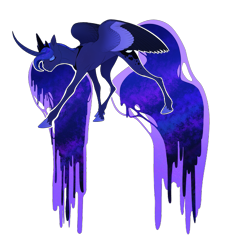 Size: 2155x2382 | Tagged: safe, artist:nekokote, princess luna, alicorn, pony, curved horn, high res, simple background, solo, transparent background