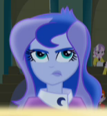 Size: 155x167 | Tagged: safe, screencap, diamond tiara, heath burns, princess luna, vice principal luna, equestria girls, rainbow rocks, angry, crescent moon, cropped, female, looking at you, moon, solo focus