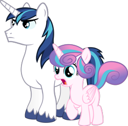 Size: 5454x5355 | Tagged: safe, artist:davidpinskton117, princess flurry heart, shining armor, pony, unicorn, absurd resolution, father and child, father and daughter, female, filly, male, older, open mouth, parent and child, simple background, transparent background, vector