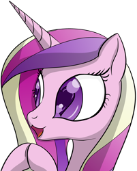 Size: 2444x3038 | Tagged: safe, artist:datapony, princess cadance, alicorn, pony, bust, female, heart eyes, high res, hooves together, mare, open mouth, portrait, simple background, solo, transparent background, wingding eyes