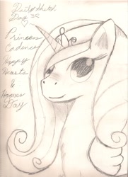 Size: 1693x2336 | Tagged: safe, artist:silversthreads, princess cadance, alicorn, pony, daily sketch, female, mare, sketch, solo, traditional art