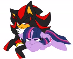 Size: 3039x2448 | Tagged: safe, artist:shadayloronic, derpibooru import, twilight sparkle, twilight sparkle (alicorn), alicorn, pony, crossover, female, mare, shadow the hedgehog, shadtwi, shipping, sonic the hedgehog (series)