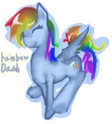 Size: 722x798 | Tagged: safe, artist:ping000, rainbow dash, pegasus, pony, blue coat, female, mare, multicolored mane