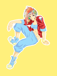 Size: 600x800 | Tagged: safe, artist:aqua-relle, rainbow dash, converse, humanized, shoes, solo