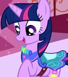 Size: 634x720 | Tagged: safe, derpibooru import, screencap, twilight sparkle, unicorn twilight, unicorn, the ticket master, clothes, outfit catalog, saddle, solo