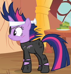 Size: 477x499 | Tagged: safe, derpibooru import, screencap, twilight sparkle, it's about time, cut, eyepatch, future twilight, outfit catalog, solo