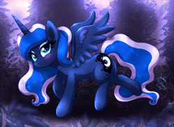 Size: 2050x1500 | Tagged: safe, artist:joakaha, princess luna, alicorn, pony, cute, female, mare, signature, solo