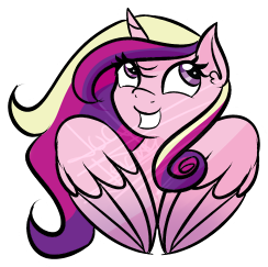 Size: 244x243 | Tagged: safe, artist:scarlett-letter, princess cadance, alicorn, pony, grin, simple background, smiling, solo, spread wings, transparent background