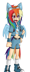 Size: 928x2236 | Tagged: safe, artist:elias1986, rainbow dash, converse, eared humanization, humanized, shoes, solo, winged humanization