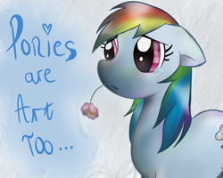 Size: 1024x819 | Tagged: safe, artist:thaxxmienxx, rainbow dash, pegasus, pony, bronybait, crying, heart, jellynoms, mouth hold, sad