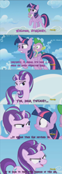 Size: 1000x2813 | Tagged: safe, derpibooru import, spike, starlight glimmer, twilight sparkle, twilight sparkle (alicorn), alicorn, dragon, pony, the cutie re-mark, comic, female, karmaflow, mare