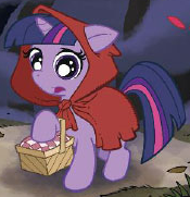 Size: 175x181 | Tagged: safe, derpibooru import, idw, twilight sparkle, spoiler:comic, clothes, cosplay, costume, little red riding hood, outfit catalog, solo