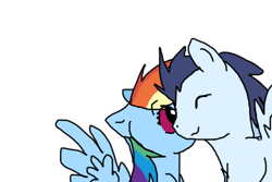 Size: 1024x683 | Tagged: safe, artist:dreadpath, rainbow dash, soarin', pegasus, pony, female, male, shipping, soarindash, straight, wingboner