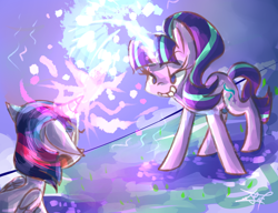 Size: 1300x1000 | Tagged: safe, artist:tamoqu, derpibooru import, starlight glimmer, twilight sparkle, twilight sparkle (alicorn), alicorn, pony, the cutie re-mark, female, mare