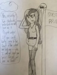 Size: 774x1032 | Tagged: artist needed, source needed, safe, princess luna, vice principal luna, equestria girls, flagpole wedgie, solo, traditional art, wedgie