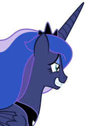 Size: 2881x4203 | Tagged: safe, artist:sketchmcreations, princess luna, alicorn, pony, a royal problem, absurd resolution, grin, simple background, smiling, solo, transparent background, vector, worried