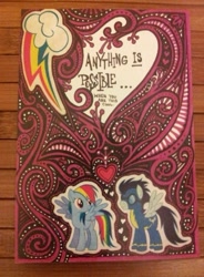 Size: 377x511 | Tagged: safe, artist:nauticaldog, rainbow dash, soarin', pegasus, pony, female, male, merchandise, photo, poster, shipping, soarindash, straight, traditional art