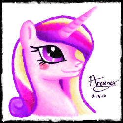 Size: 1000x1000 | Tagged: safe, artist:arezonox, princess cadance, alicorn, pony, bust, heart eyes, portrait, simple background, smiling, solo, white background, wingding eyes