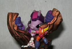 Size: 806x555 | Tagged: safe, derpibooru import, twilight sparkle, arcee, crossover, diorama, hot rod, toy, transformers