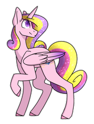 Size: 568x750 | Tagged: safe, artist:miastarlhd, princess cadance, alicorn, pony, raised hoof, simple background, smiling, solo, transparent background