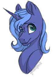 Size: 755x1084 | Tagged: safe, artist:ebonytails, princess luna, alicorn, pony, bust, portrait, s1 luna, simple background, solo, transparent background