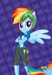 Size: 257x372 | Tagged: safe, edit, rainbow dash, pegasus, pony, equestria girls, abstract background, alternate hairstyle, clothes, cropped, equestria girls plus, female, human ponidox, mare, ponied up, self ponidox, short hair rainbow dash, simple background, solo, stock vector