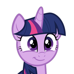 Size: 5000x5000 | Tagged: safe, artist:lunahazacookie, derpibooru import, twilight sparkle, twilight sparkle (alicorn), alicorn, pony, the cutie re-mark, absurd resolution, adorable face, bust, cute, female, friends are always there for you, mare, portrait, simple background, smiling, solo, transparent background, twiabetes, vector