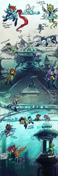 Size: 500x1500 | Tagged: safe, artist:syntactics, bon bon, derpy hooves, discord, doctor whooves, rainbow dash, scootaloo, soarin', spitfire, sweetie belle, sweetie bot, sweetie drops, twilight sparkle, oc, cyborg, pegasus, pony, fanfic:rainbow factory, absentia, ask, cloud, cyberpunk, flying, pegasus device, scootabot, text