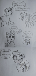 Size: 922x1920 | Tagged: safe, artist:bronymode-activate, artist:cartooniste2z, shining armor, twilight sparkle, twilight sparkle (alicorn), alicorn, pony, unicorn, comic, implied princess cadance, incorrect quotes, sketch