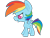 Size: 1600x1200 | Tagged: safe, artist:robynne, rainbow dash, pegasus, pony, big head, blue coat, female, mare, multicolored mane