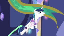 Size: 1280x720 | Tagged: safe, screencap, princess flurry heart, shining armor, pony, unicorn, best gift ever