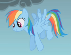 Size: 457x351 | Tagged: safe, screencap, rainbow dash, pegasus, pony, dragonshy, cropped, female, flying, mare, solo