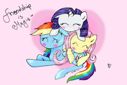 Size: 1024x682 | Tagged: safe, artist:thepuww, fluttershy, rainbow dash, rarity, pegasus, pony, unicorn, watermark