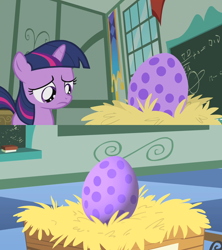 Size: 1280x1440 | Tagged: safe, derpibooru import, screencap, spike, twilight sparkle, dragon, the cutie mark chronicles, the cutie re-mark, comparison, egg, spike's egg