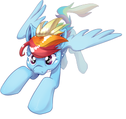 Size: 900x850 | Tagged: dead source, safe, artist:pyoo-kee-pony, rainbow dash, pegasus, pony, female, flying, mare, open mouth, simple background, solo, spread wings, transparent background, wings