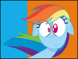 Size: 442x337 | Tagged: safe, artist:grahamhoney907, rainbow dash, pegasus, pony, blue coat, female, mare, multicolored mane, reaction image