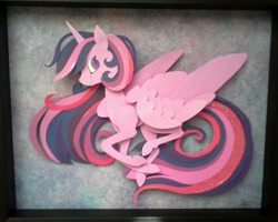 Size: 1024x821 | Tagged: safe, artist:griffsnuff, artist:shpooshadowboxes, derpibooru import, part of a set, twilight sparkle, twilight sparkle (alicorn), alicorn, pony, collaboration, craft, cut paper, female, mare, shadowbox, solo, traditional art