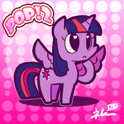 Size: 300x300 | Tagged: safe, artist:great9star, derpibooru import, twilight sparkle, twilight sparkle (alicorn), alicorn, pony, female, heart eyes, mare, raised hoof, solo, watermark, wingding eyes