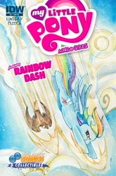 Size: 1349x2048 | Tagged: safe, idw, rainbow dash, bird, pegasus, pony, animal, comic, comic cover, cover, diving, duo, falcon, female, mare, official, official comic, peregrine falcon