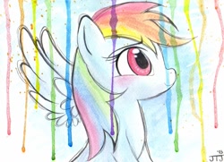 Size: 915x664 | Tagged: safe, artist:prettypinkpony, rainbow dash, pegasus, pony, female, mare, simple background, solo