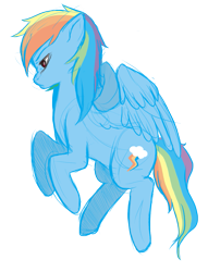 Size: 853x1117 | Tagged: safe, artist:the-subatomic-sketchmaster, rainbow dash, pegasus, pony, female, mare, simple background, solo, transparent background