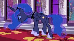 Size: 462x261 | Tagged: safe, screencap, princess luna, alicorn, pony, a royal problem, cropped, exhausted, female, mare, plot, swapped cutie marks