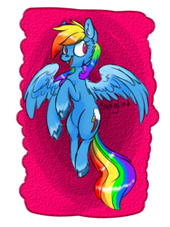 Size: 1200x1600 | Tagged: safe, artist:vengefulwolf74, rainbow dash, pegasus, pony, blue coat, female, mare, multicolored mane